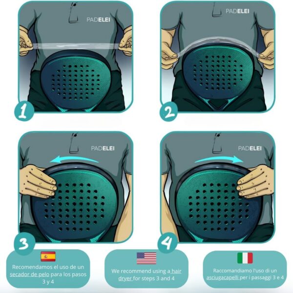 Padel Frame Protector - Padel Racket Protector (2-Pack) - Padel Accesories - Racket Protector - Easy to Replace - Designed and Made in Spain - Dimensions 450 x 51 mm - Image 5