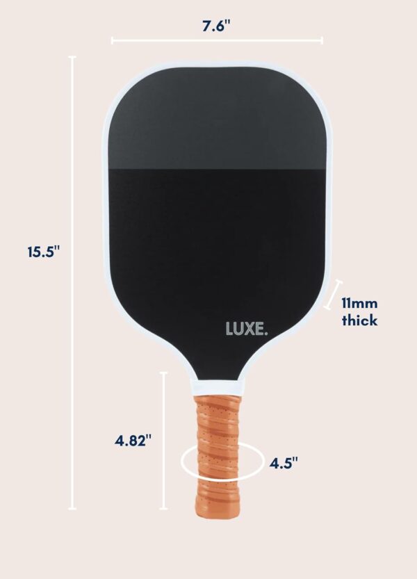 LUXE Pickleball Paddle | Leisure Edition | Cute, Fun, Stylish, Pickle Ball Paddles with Fiberglass Surface | Soft, Non-Slip Cushion Grip - Image 6