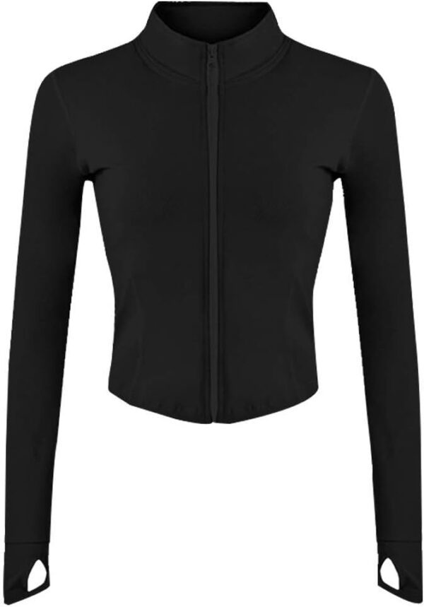 Lviefent Womens Lightweight Full Zip Running Track Jacket Workout Slim Fit Yoga Sportwear with Thumb Holes