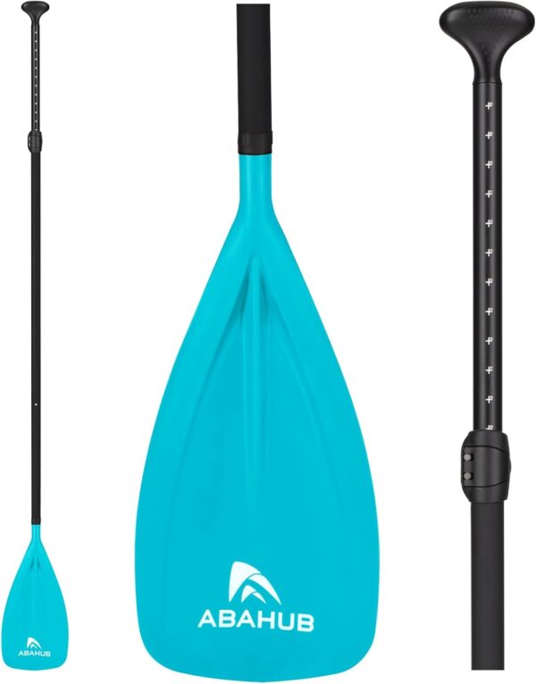 Abahub SUP Paddles - 3 Piece Adjustable Stand up Paddle - Lightweight Oar for Paddleboard, Aluminum Alloy PU Coated Shaft 68" - 84", Black/Blue/Green/Orange/Red/Yellow Plastic Nylon Blade