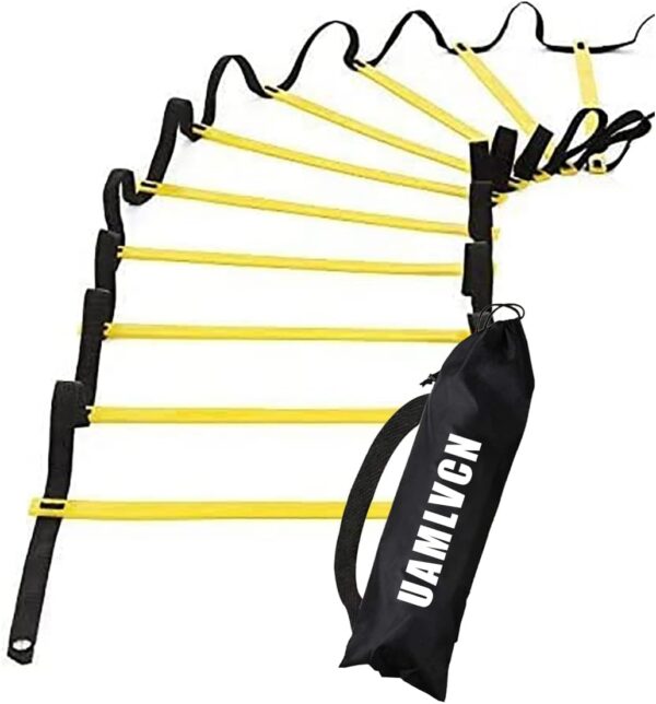 Sport Agility Ladder Soccer Training with Equipment Bag Fitness or Speed Agility Training for Training Football Soccer Basketball Athletes and Teens or Kids Yellow/Red/Blue