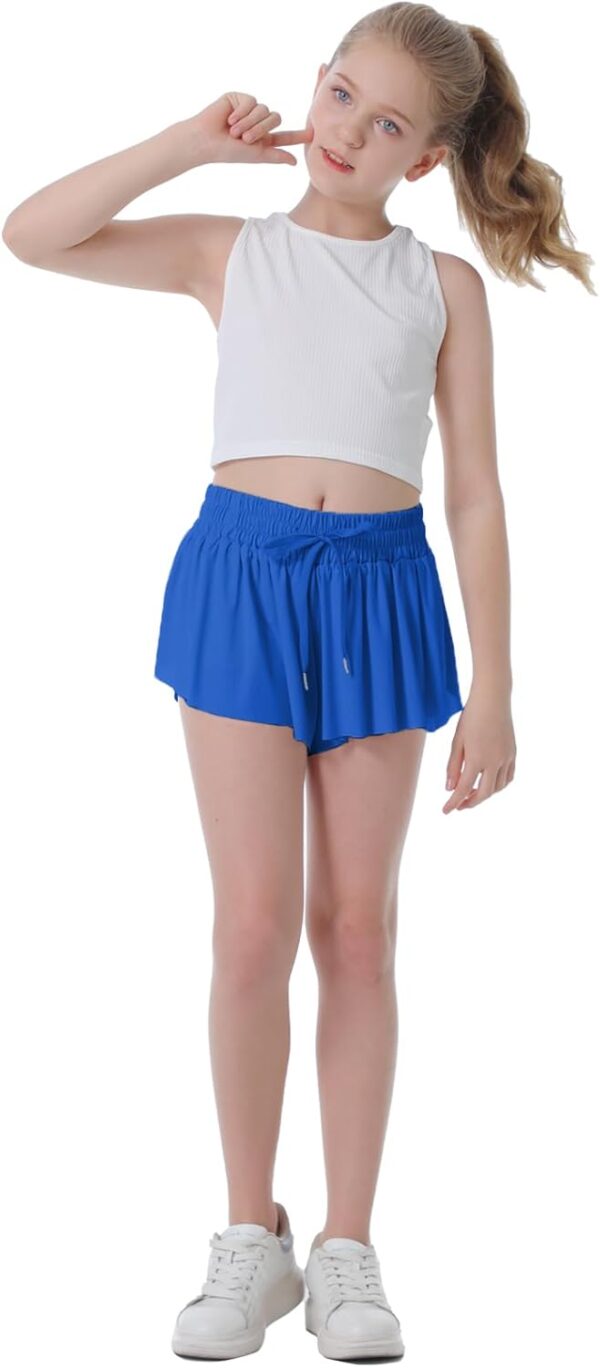 Flowy Shorts for Girls Butterfly Shorts for Kids Preppy Shorts for Teens Tennis Running Athletic Shorts with Liner