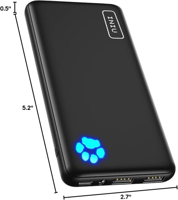 INIU Portable Charger, Slimmest 10000mAh 5V/3A Power Bank, USB C in&out High-Speed Charging Battery Pack, External Phone Powerbank Compatible with iPhone 16 15 14 13 12 Samsung S22 S21 Google iPad etc - Image 9