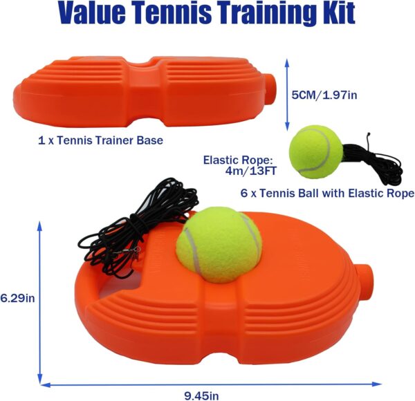 Magicorange Tennis Trainer Rebound Ball with 6 String Balls, Solo Tennis Training Equipment for Self Tennis Pracitce Training for Beginner - Image 2