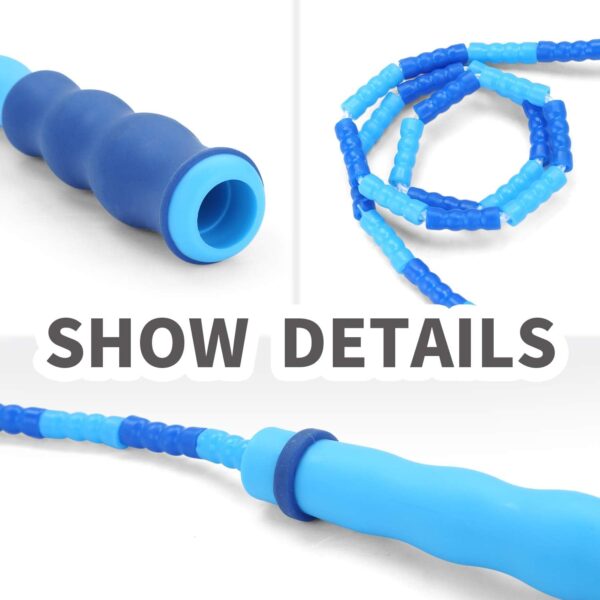 Jump Rope for Kids 4 Packs Fitness Workout Equipment Sports Plastic Soft Beaded Skipping Rope Adjustable Tangle Free Segmented Fitness Skipping Rope Training Keeping Fit for Women Men Kids - Image 2