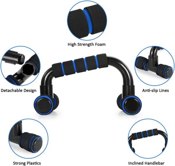 TOMSHOO AB Wheel Roller Kit with Push-Up Bar, Knee Mat, Jump Rope and Hand Gripper - Home Gym Workout for Men Women Core Strength & Abdominal Exercis - Image 4