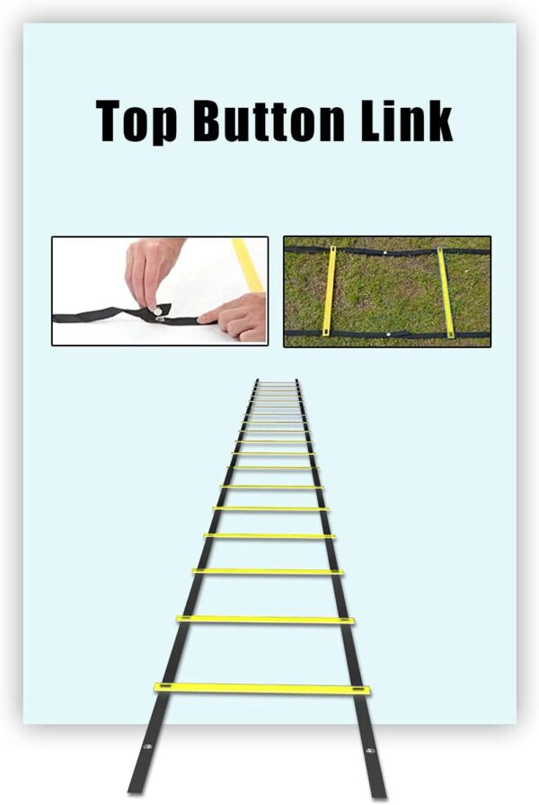 Sport Agility Ladder Soccer Training with Equipment Bag Fitness or Speed Agility Training for Training Football Soccer Basketball Athletes and Teens or Kids Yellow/Red/Blue - Image 3