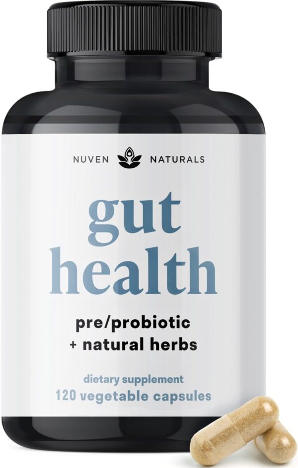 All-in-One Gut Health w/Probiotics, Prebiotics, Digestion-Supporting Herbs, and Adaptogens - Leaky Gut Repair Formula to Support Gut Lining, Aid in Digestion, and Promote Good Bacteria