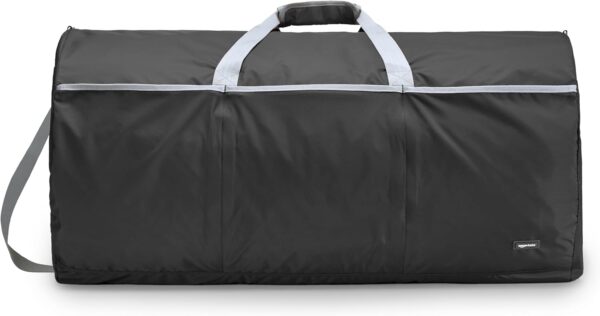 Amazon Basics Large Duffel Bag (100L) for Travel, Travel Bag, with Multiple Zippered Pockets, Lightweight yet Durable Nylon Material, 50-Pound Weight Capacity, Black, 32.5"L x 17"W x 11.5"H