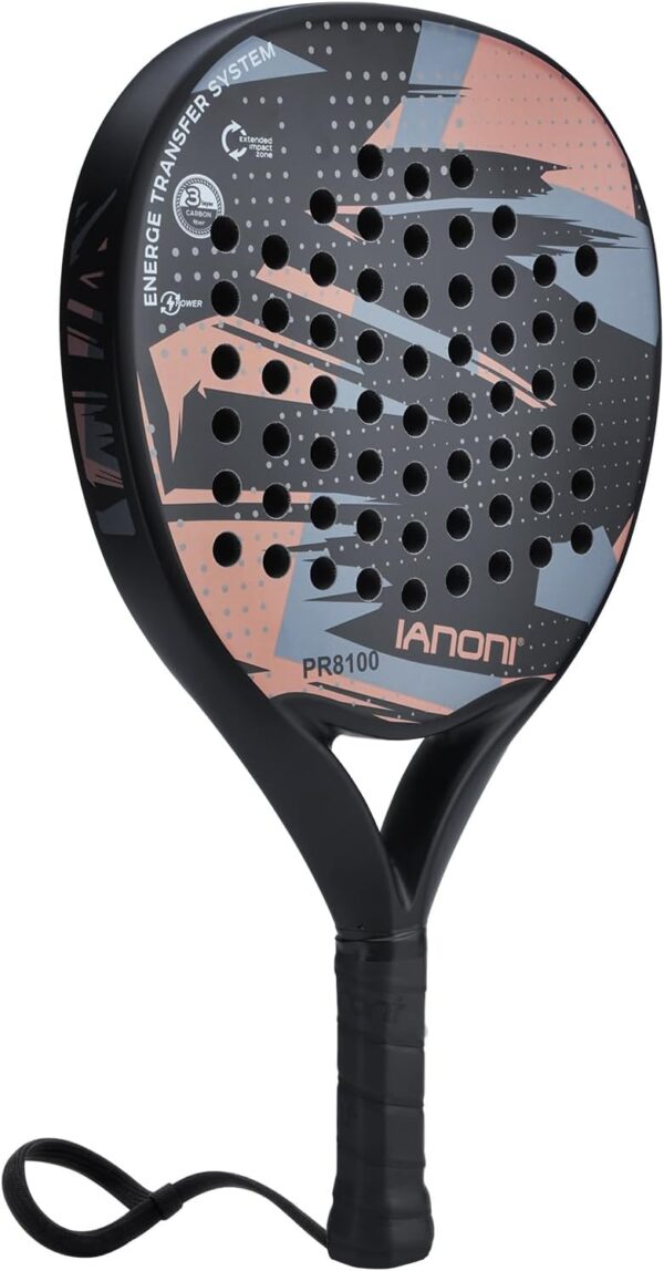 Padel Racket Carbon Fiber Surface with EVA Memory Flex Foam Core Lightweight Padel Racquet