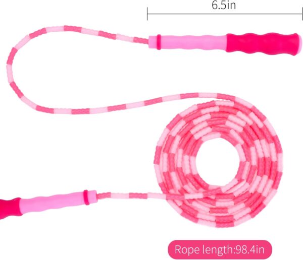 Jump Rope for Kids 4 Packs Fitness Workout Equipment Sports Plastic Soft Beaded Skipping Rope Adjustable Tangle Free Segmented Fitness Skipping Rope Training Keeping Fit for Women Men Kids - Image 3