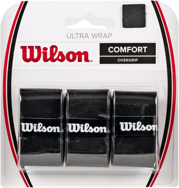 WILSON Sporting Goods Ultra Wrap Tennis Overgrip (3-Pack), Black (WRZ403000)