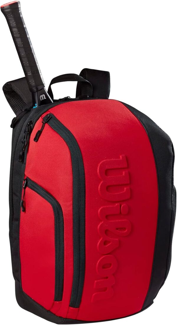 WILSON Clash V2 Super Tour Tennis Backpack - Red/Black, Holds up to 2 Rackets