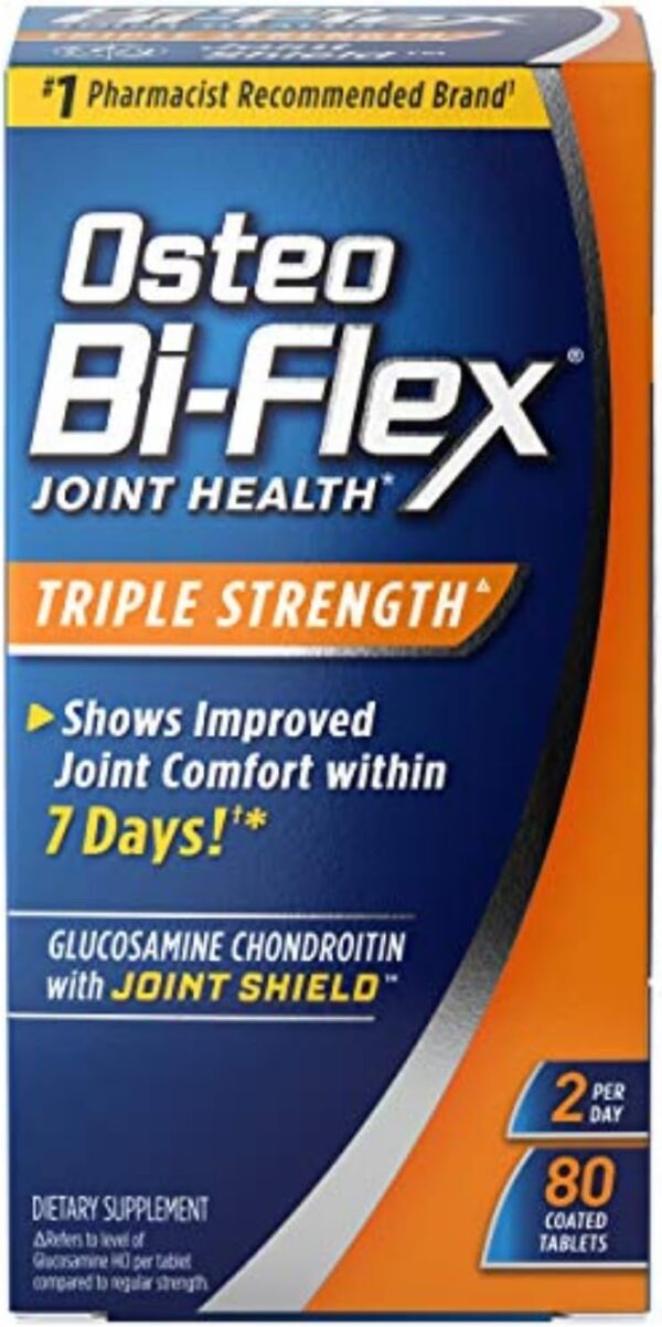 Osteo Bi-Flex Triple Strength, Glucosamine Chondroitin with Vitamin C Joint Health Supplement, Coated Tablets, 80 Count