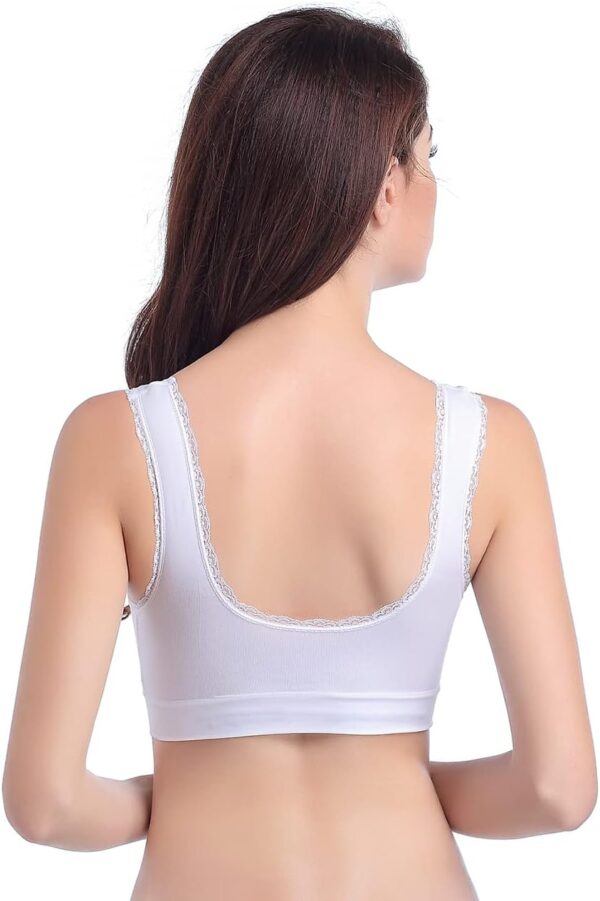 Women's Leisure Sports Sleep Bra Comfort Seamless Stretchy Lace Trim Wirefree - Image 5