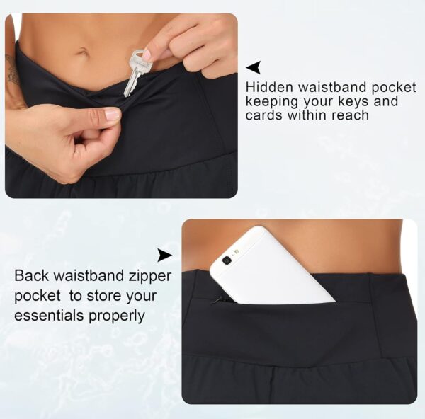 THE GYM PEOPLE Womens High Waisted Running Shorts Quick Dry Athletic Workout Shorts with Mesh Liner Zipper Pockets - Image 4