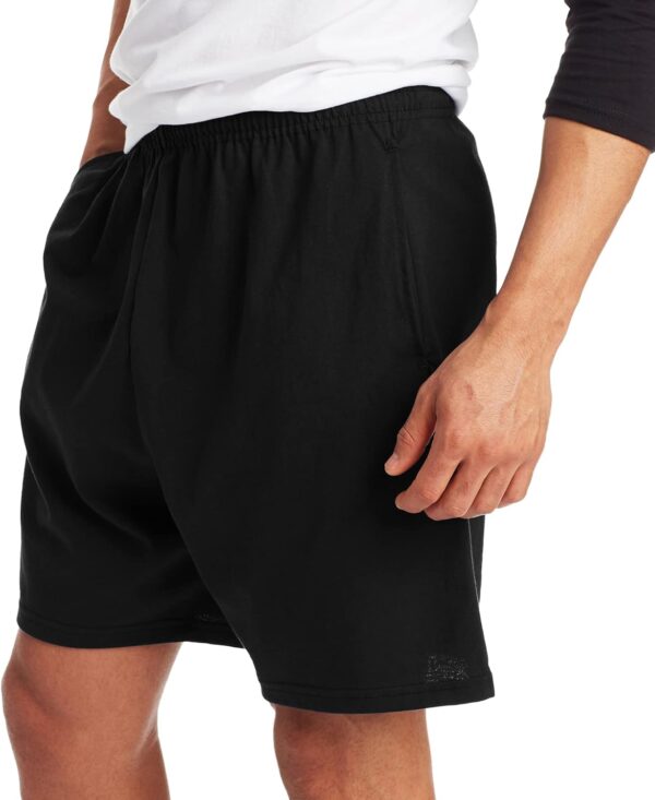 Hanes Men's Athletic Shorts, Favorite Cotton Jersey Shorts, Pull-On Knit Shorts with Pockets, Knit Gym Shorts, 7.5" Inseam - Image 3