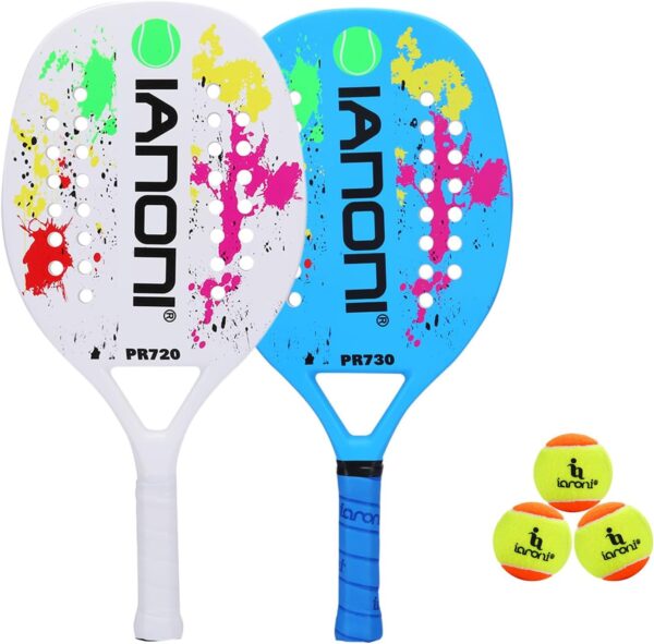 Beach Tennis Racket,Carbon Fiber Grit Face with EVA Memory Foam Core Beach Tennis Racket