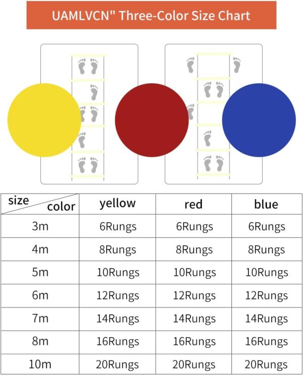Sport Agility Ladder Soccer Training with Equipment Bag Fitness or Speed Agility Training for Training Football Soccer Basketball Athletes and Teens or Kids Yellow/Red/Blue - Image 6