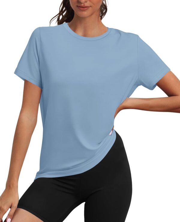 OFEEFAN Workout Tops for Women UPF 50+ Breathable Quick Dry Loose Fit T Shirt Outdoor Yoga Running Hiking Gym Tee Top