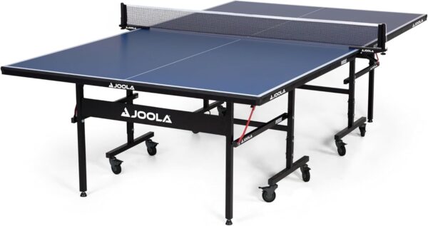 JOOLA Inside - Professional MDF Indoor Table Tennis Table with Quick Clamp Ping Pong Net and Post Set - 10 Minute Easy Assembly - Ping Pong Table with Single Player Playback Mode