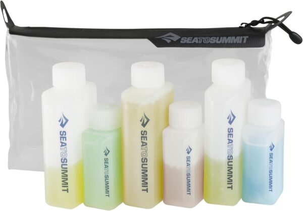 Sea to Summit TravellingLight Clear Zip Pouch with Travel Bottles, TSA Approved Toiletry Kit