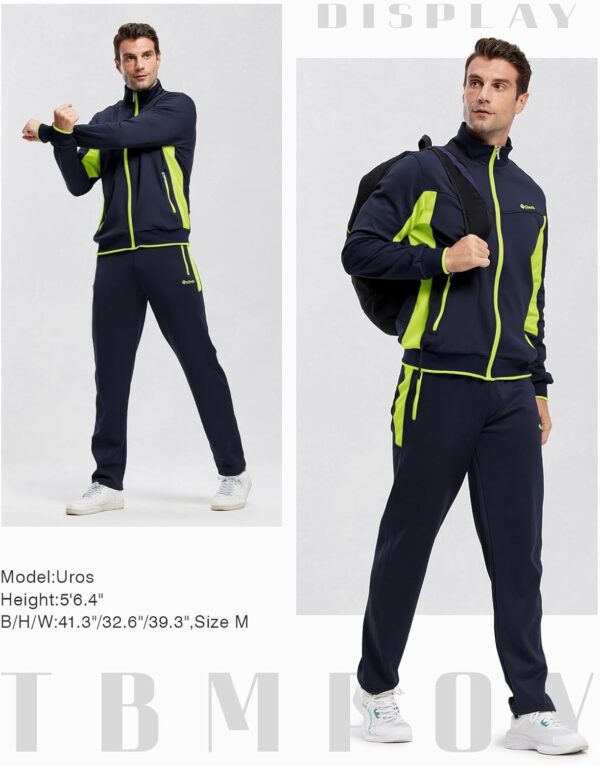 TBMPOY Men's Tracksuits Sweatsuits for Men Sweat Track Suits 2 Piece Casual Athletic Jogging Warm Up Full Zip Sets - Image 7