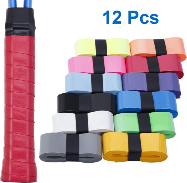 12 Pieces Tennis Racket Badminton Racket Grip Tape Overgrips for Anti-Slip and Sweat Absorbent Grip - Image 5