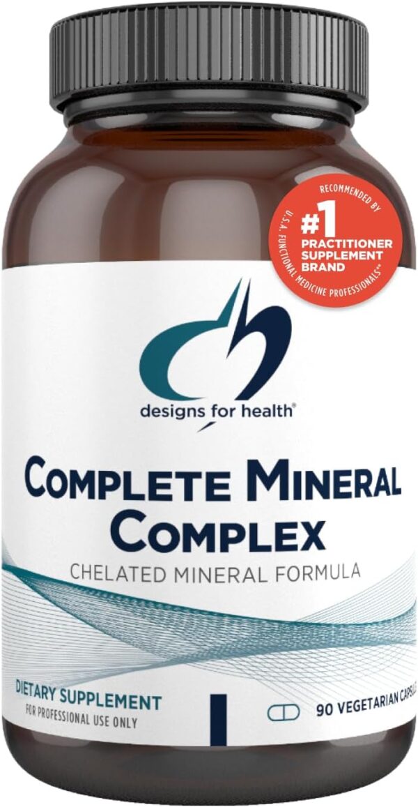 Designs for Health Complete Mineral Complex - Essential + Trace Minerals Supplement with Magnesium Malate, Chromium, Zinc + More - Iron-Free Multi Minerals Blend - Vegan + Gluten Free (90 Capsules)