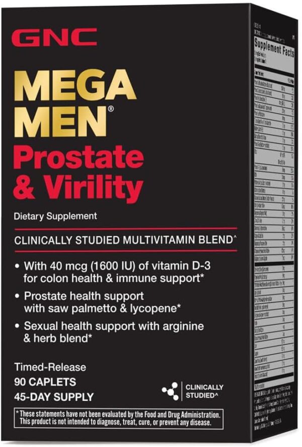 GNC Mega Men Prostate and Virility | Supports Optimal Sexual Health and Prostate Health | 90 Caplets - Image 3