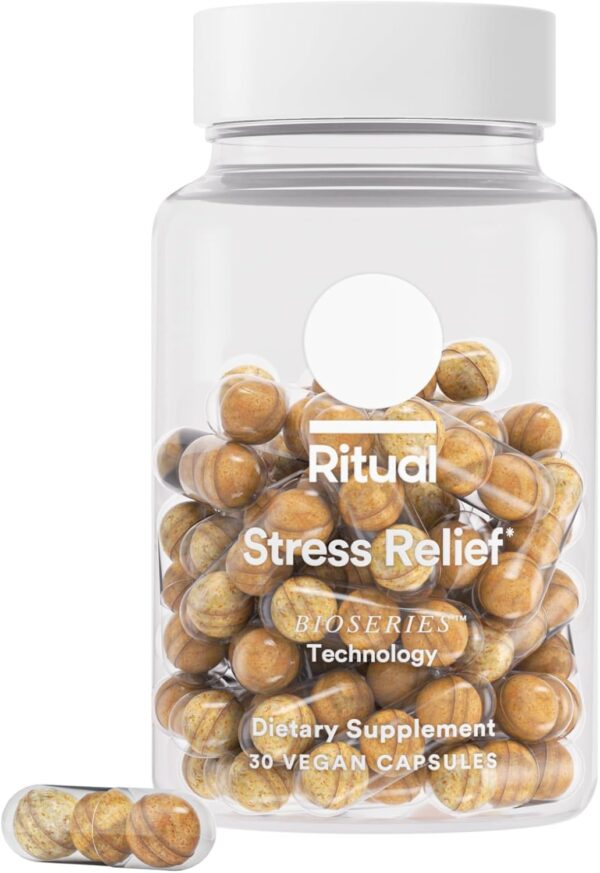 Ritual Stress Relief Supplement BioSeries with 8-Hour Release Support (Shoden® Ashwagandha, Suntheanine® L-Theanine, and Saffron as affron®*) 30 Day Supply