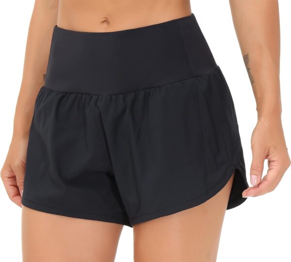 THE GYM PEOPLE Womens High Waisted Running Shorts Quick Dry Athletic Workout Shorts with Mesh Liner Zipper Pockets - Image 6