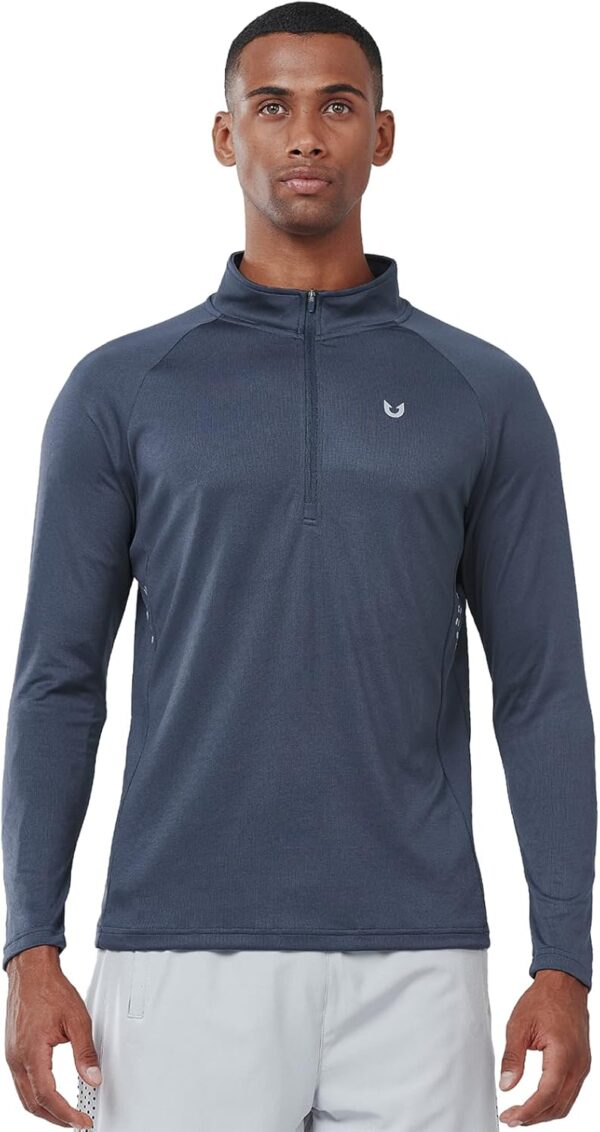 NORTHYARD Men's Running Shirt Long Sleeve Quarter Zip Pullover Moisture Wicking Quick Dry Athletic Workout Shirts - Image 2