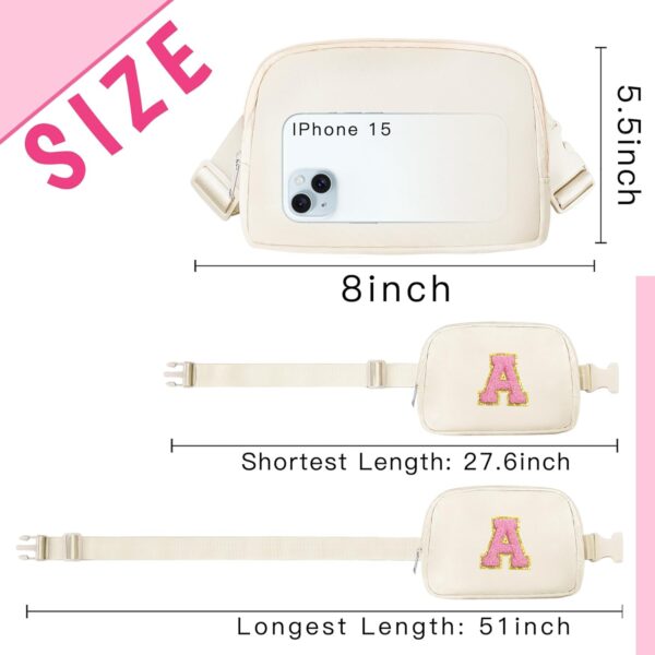 Monogrammed Gifts for Women, Fashion Crossbody Fanny Pack for Women, Birthday Gift for Women, Trendy Everywhere Belt Bag for Travelling Hiking-Cream K - Image 5