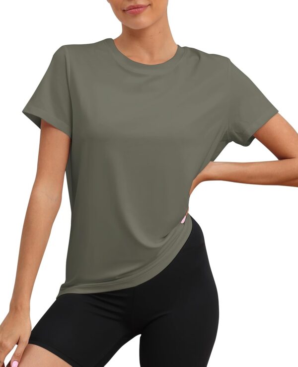 KevaMolly Workout Tops for Women UPF50+ Breathable Loose Fit Yoga T Shirts Short Sleeve Running Gym Athletic Tee Top