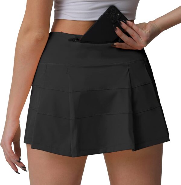 Husnainna High Waisted Pleated Tennis Skirt with Pockets Athletic Golf Skorts for Women Casual Workout Built-in Shorts