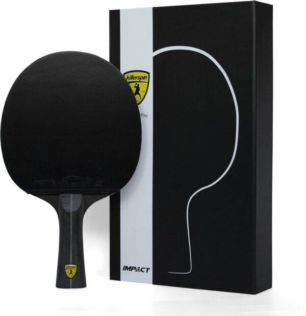 Killerspin Impact Series Table Tennis Paddles - Black/Black Ping Pong Racket, Table Tennis Equipment for Beginners/Intermediates - Ensures Solid Control and Spin