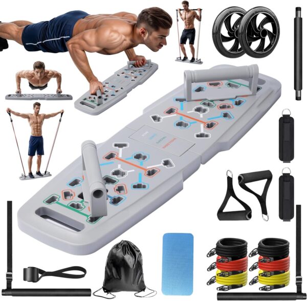 Push Up Board, Workout Equipment Home Gym,Push Up Strength Training Equipment,Portable Multi Function Foldable 20 in 1 Push Up Bar Fitness,Pushup Handles for Floor