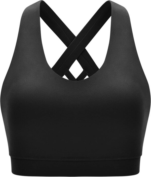 RUNNING GIRL Sports Bra for Women, Criss-Cross Back Padded Strappy Sports Bras Medium Support Yoga Bra with Removable Cups - Image 6