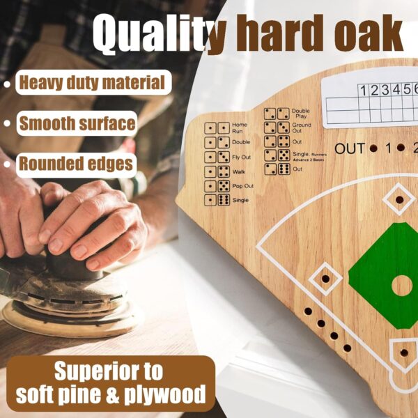 Baseball Board Game, Oak Made Leisure Game for All Ages Sport Wooden Adult Battle Table Game for Family Party Holiday Coffee Travel Time Gameboard (Model Y) - Image 4