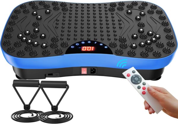 AXV Vibration Plate Fitness Platform Exercise Machine Vibrating Lymphatic Drainage Shaking Workout Full Body Shaker Vibrate Stand Shake Board Sport Gym Pad for Weight Loss Fat Burner for Women Men