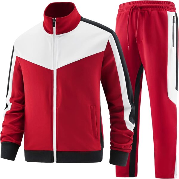 ANOTWENER Men's Casual 2 Piece Tracksuit Sets Long Sleeve Full Zip Jacket and Sweatpants Sport Outfits - Image 2