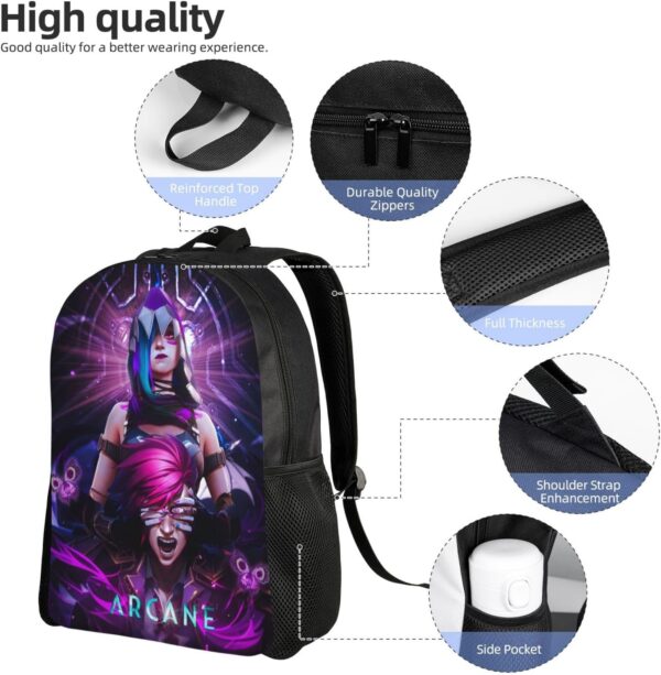 Arcane Backpack, Anime Leisure Travel Sports Backpack, Lightweight And Large Capacity - Image 5