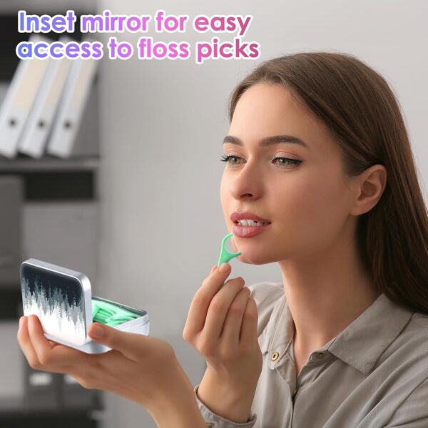 Dental Floss Portable Case, Easy to Store Floss Picks of Various Sizes, Portable Dental Floss Dispenser is Perfect for Travelling, Hotels, Dinners, Appointments.Ink Tree - Image 4