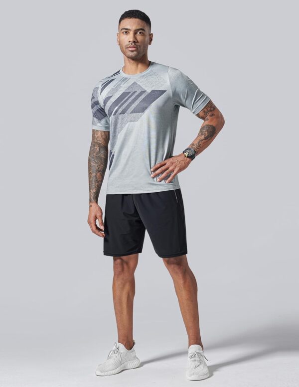 5 Pack Men’s Active Quick Dry Crew Neck T Shirts | Athletic Running Gym Workout Short Sleeve Tee Tops Bulk - Image 2