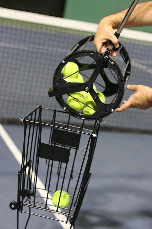 Tennis Ball Hopper for Tennis Coaches and Players, Schools and Clubs, Tennis Court Equipment/Accessory (55 Balls Capacity Wheel Roll-Over) - Image 3