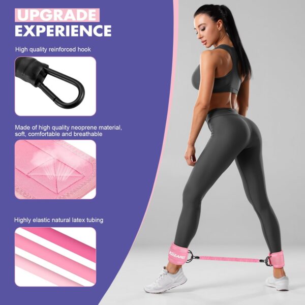 Ankle Resistance Bands with Cuffs, Ankle Bands for Working Out, Ankle Resistance Band, Glutes Workout Equipment, Butt Exercise Fitness Equipment for Women and Booty - Perfect for Home Gym Workout - Image 3