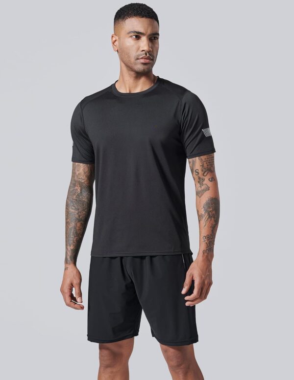 5 Pack Men’s Active Quick Dry Crew Neck T Shirts | Athletic Running Gym Workout Short Sleeve Tee Tops Bulk - Image 6