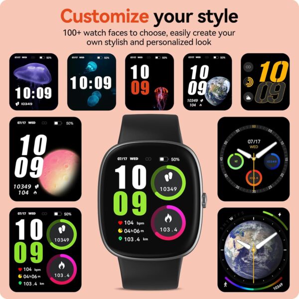 Fitness Tracker Watch with 24/7 Heart Rate Blood Oxygen Sleep Monitor, 1.69" HD 10 Day Battery Life Smart Watch, Step Calorie Counter Pedometer Activity Trackers Smartwatches for Women Men - Image 4