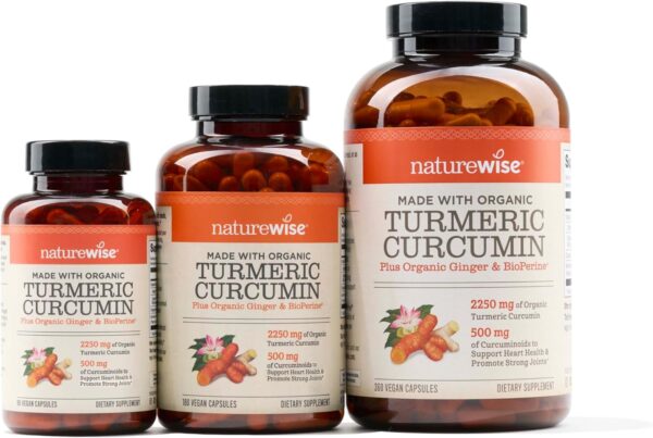 NatureWise Curcumin Turmeric 2250mg | 95% Curcuminoids & BioPerine Black Pepper Extract | Advanced Absorption for Joint Support [2 Month Supply - 180 Count] - Image 10